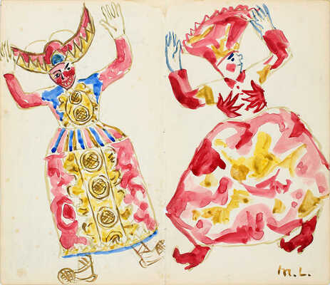 Неизвестный художник. Эскизы двух костюмов